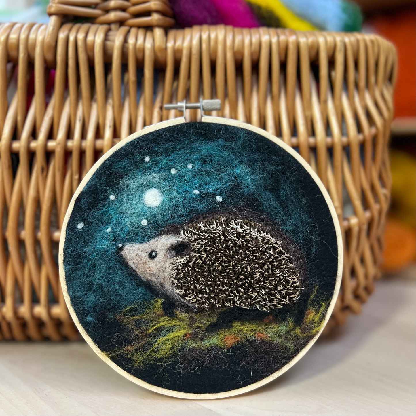 Hedgehog in a Hoop Needle Felting Craft Kit