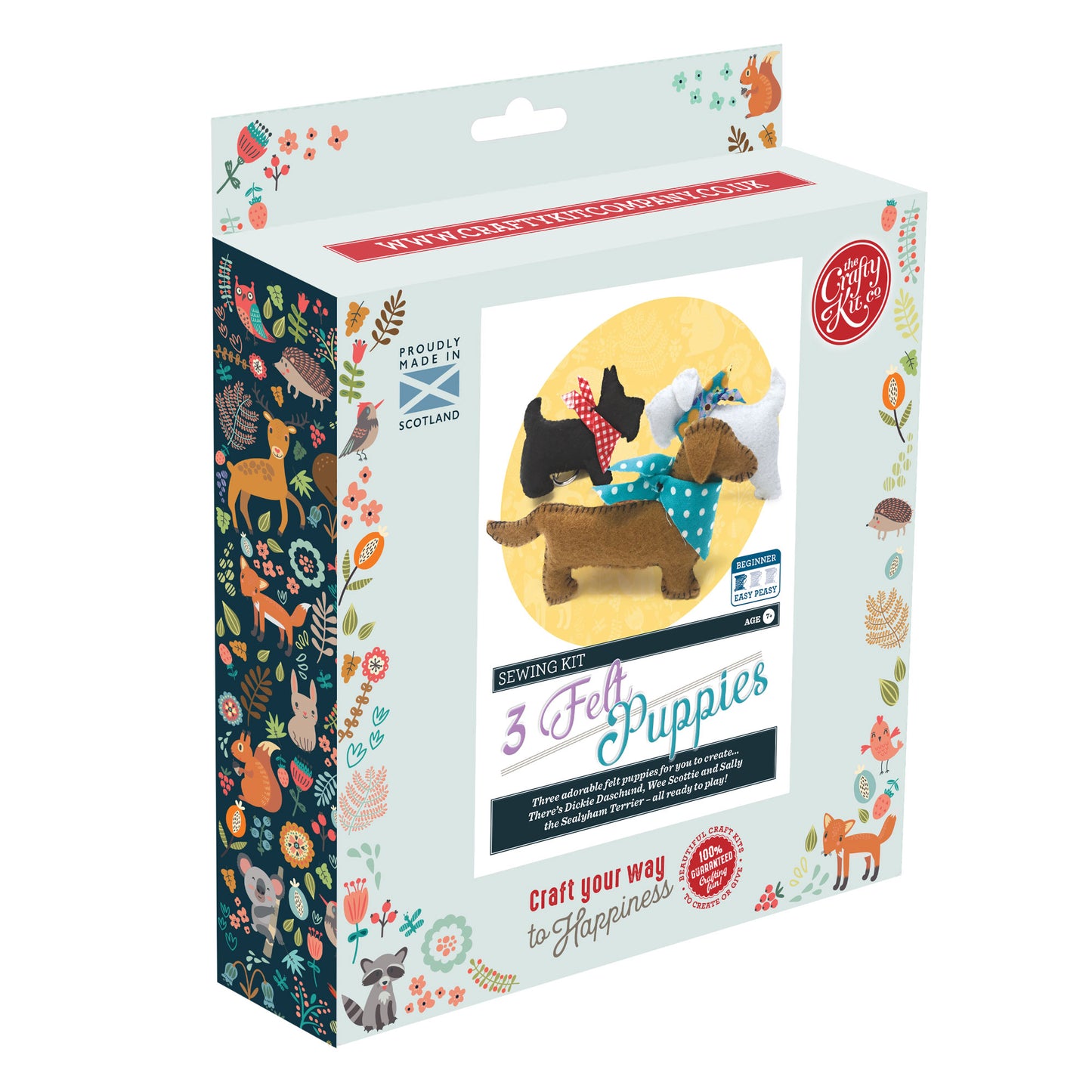 Three Felt Puppies Sewing Craft Kit