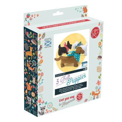 Three Felt Puppies Sewing Craft Kit