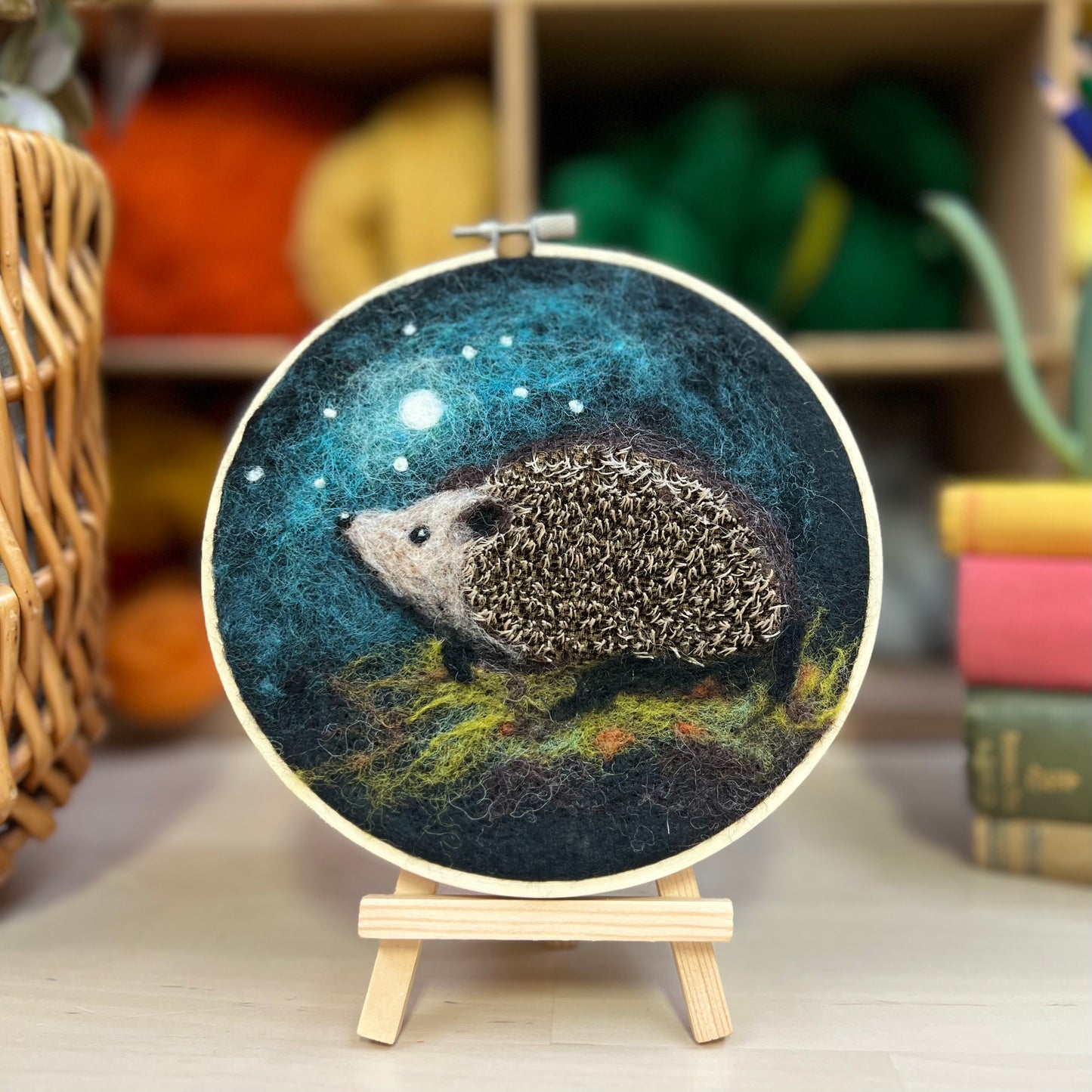 Hedgehog in a Hoop Needle Felting Craft Kit