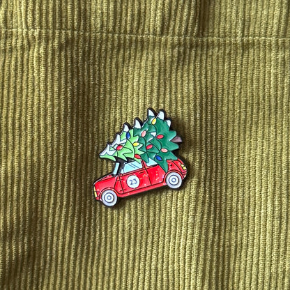 Christmas Tree Car Enamel Pin