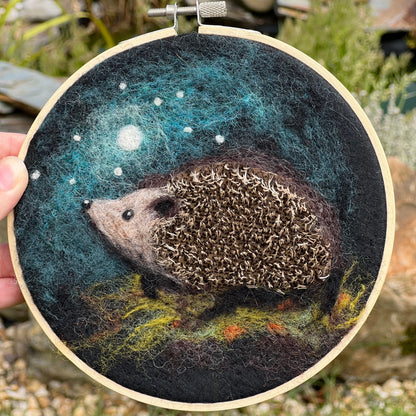 Hedgehog in a Hoop Needle Felting Craft Kit