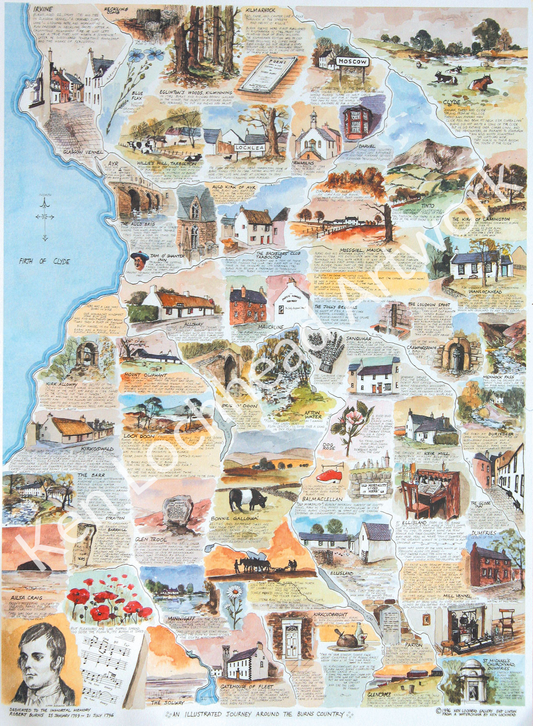 Ken Lochhead Pictorial Map of The Burns Country (Ayrshire)