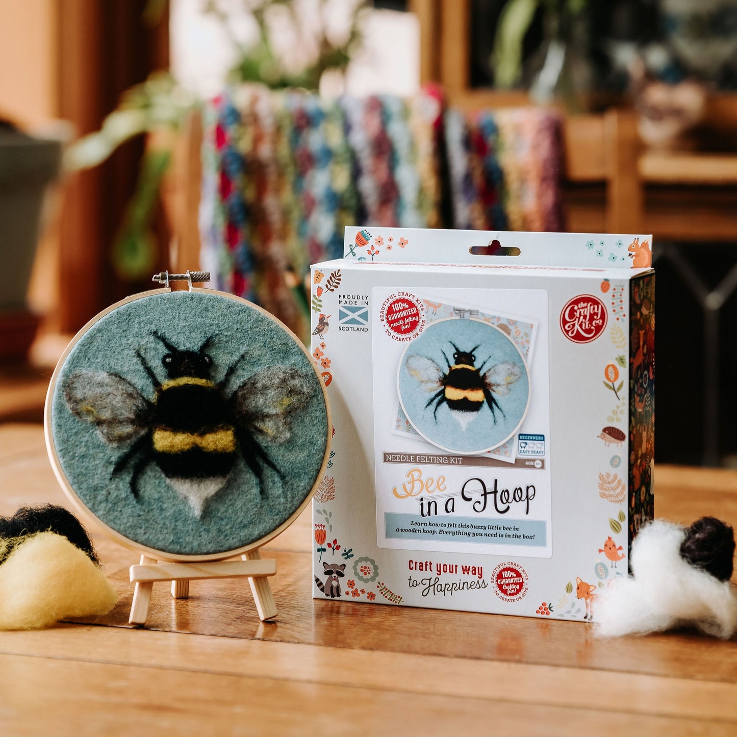 Bee in a Hoop Needle Felting Craft Kit