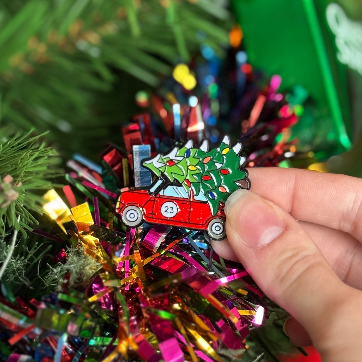 Christmas Tree Car Enamel Pin