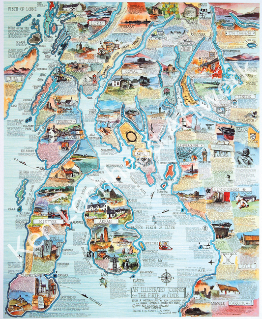 Ken Lochhead Pictorial Map of Firth of Clyde