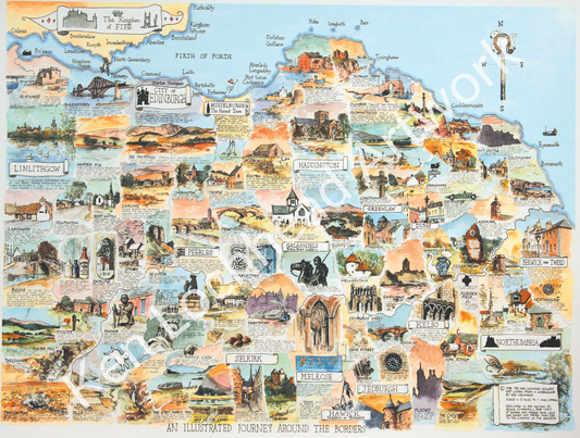 Ken Lochhead Pictorial Map of The Borders