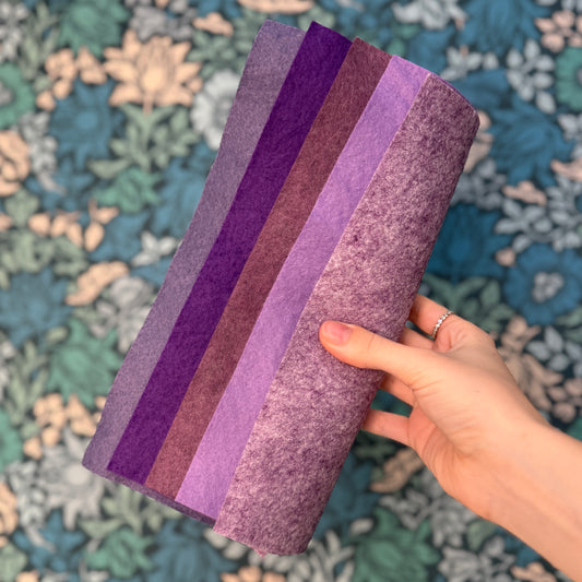 Felt Fabric Pack of five sheets - Purples