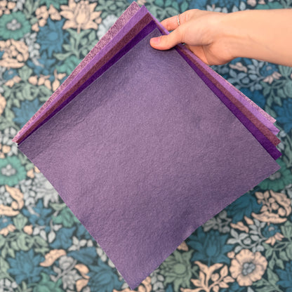 Felt Fabric Pack of five sheets - Purples