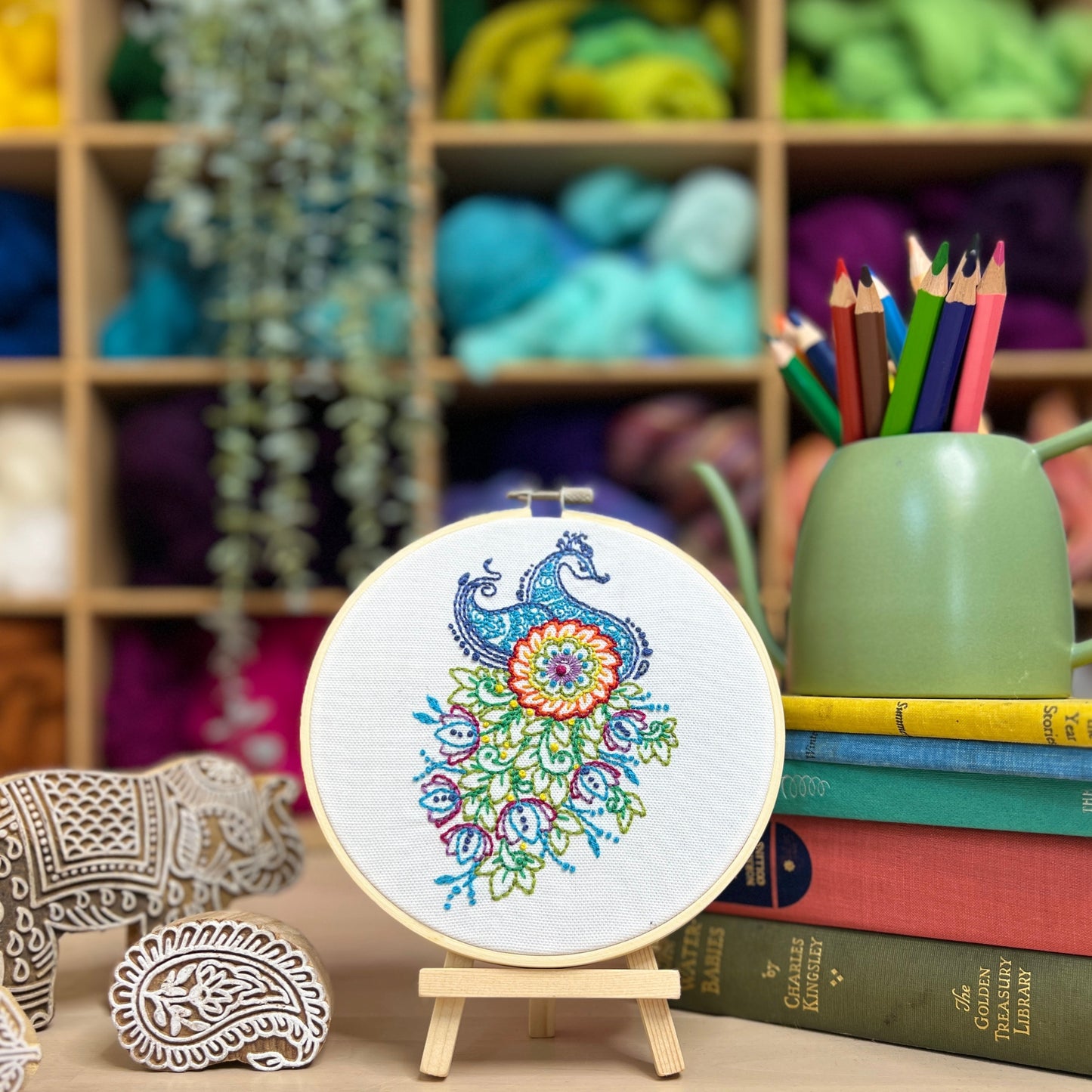 Indian Peacock - Embroidery Kit