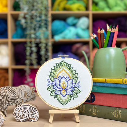 Indian Lotus - Embroidery Kit