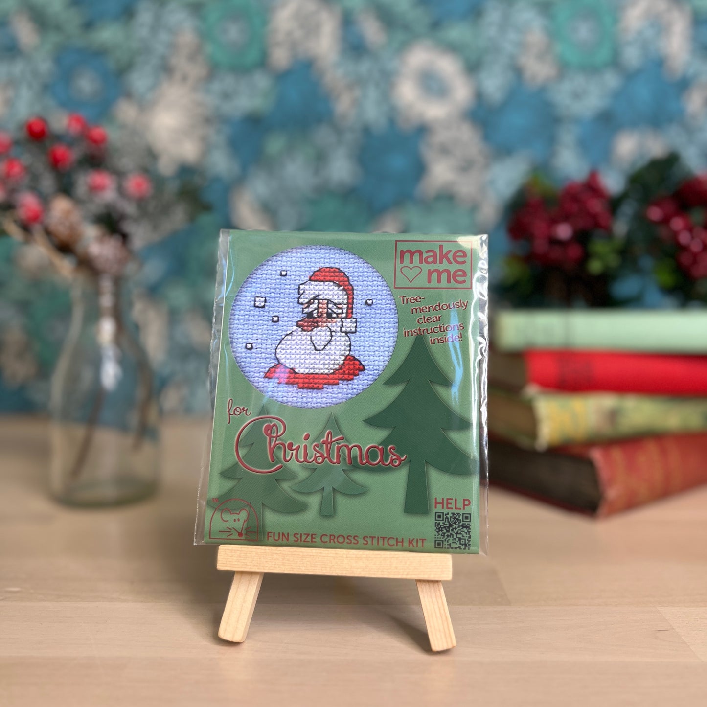 Christmas Santa Mini Cross Stitch Kit