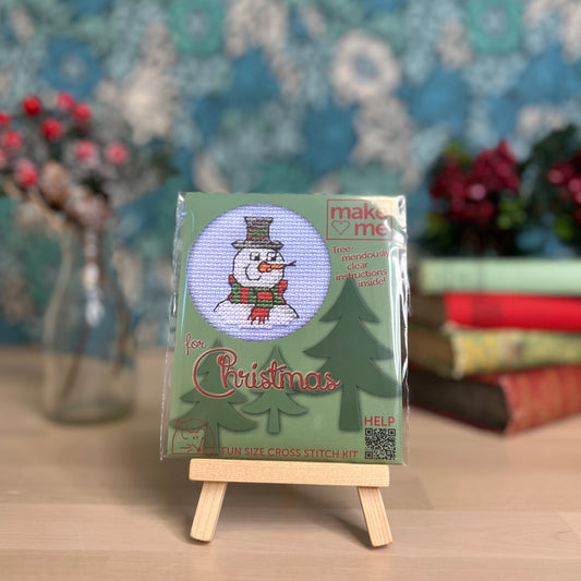 Christmas Snowman Mini Cross Stitch Kit