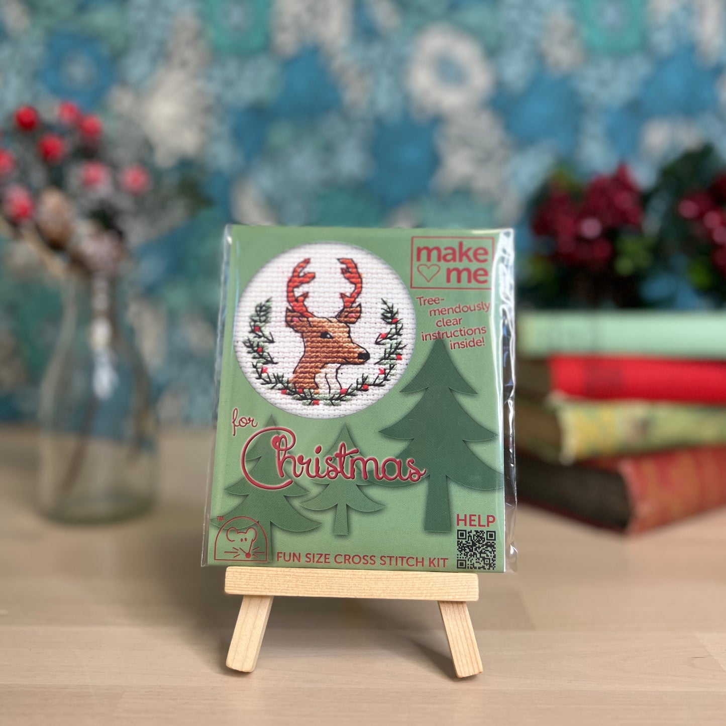 Christmas Stag Mini Cross Stitch Kit