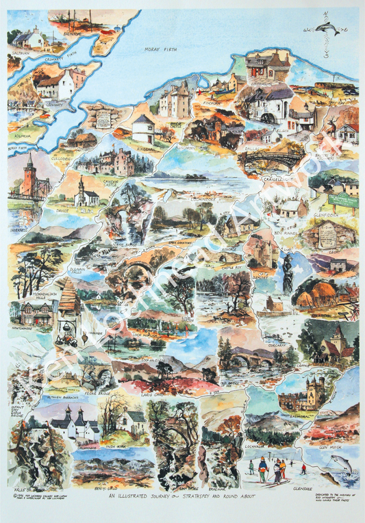 Ken Lochhead Pictorial Map of Strathspey