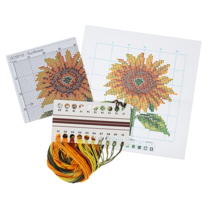 Trimits Stitch your Own Sunflower Printed Cross Stitch Craft Kit