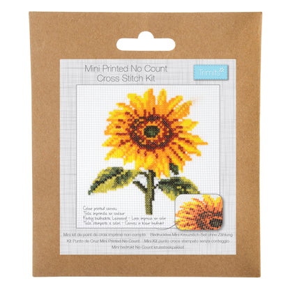 Trimits Stitch your Own Sunflower Printed Cross Stitch Craft Kit