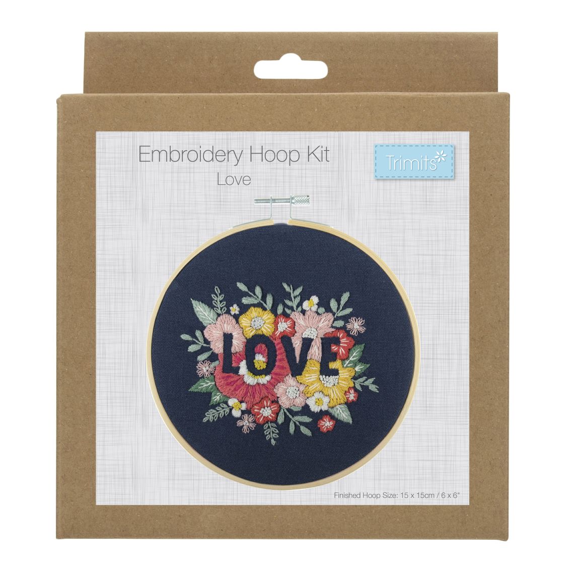 Trimits Floral Love Embroidery Hoop Craft Kit