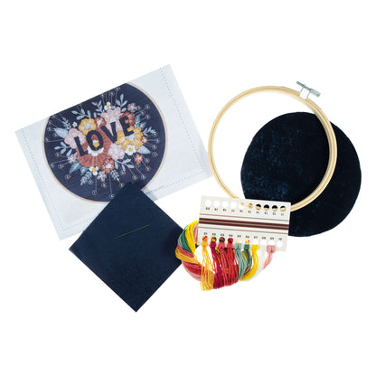 Trimits Floral Love Embroidery Hoop Craft Kit