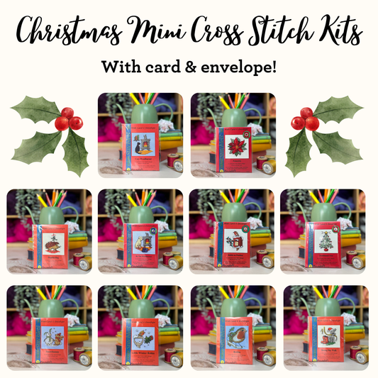 Christmas Mini Cross Stitch Kits (with card)