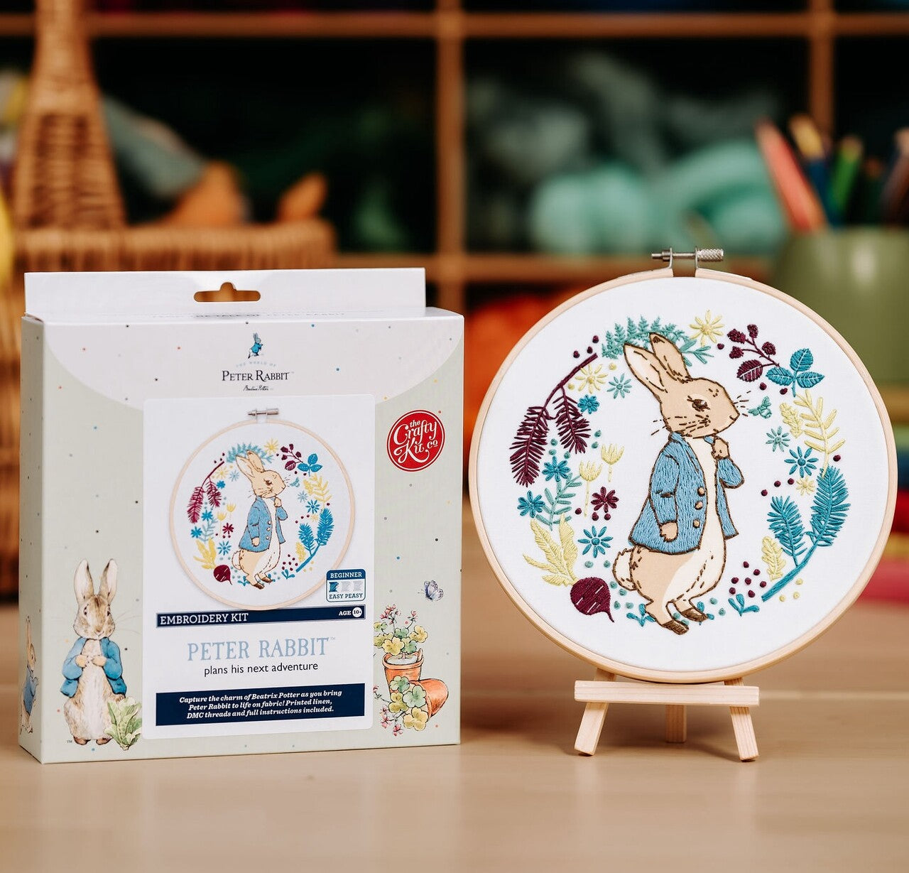 Beatrix Potter - Peter Rabbit Plans His Next Adventure Embroidery Kit