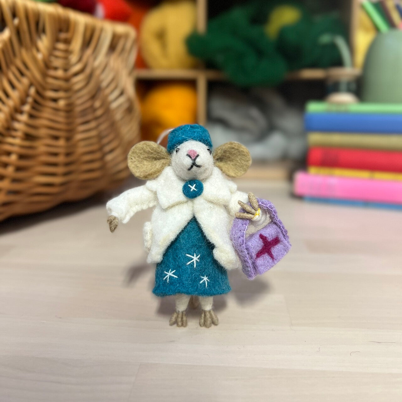 Little Doctor Mouse with a Blue Dress