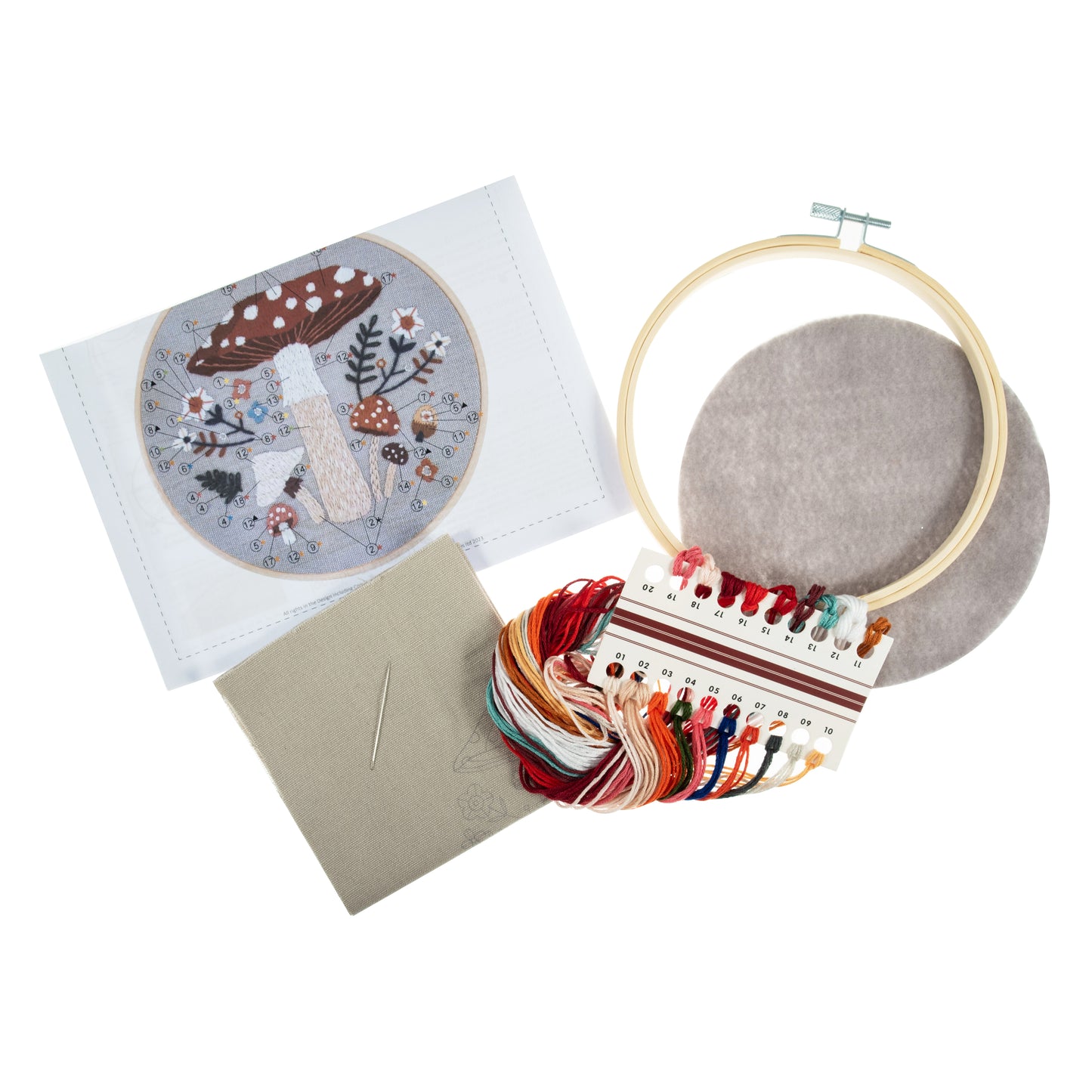 Trimits Toadstool Embroidery Hoop Craft Kit