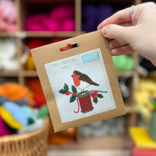 Trimits Stitch your Own Robin Christmas Cross Stitch Craft Kit