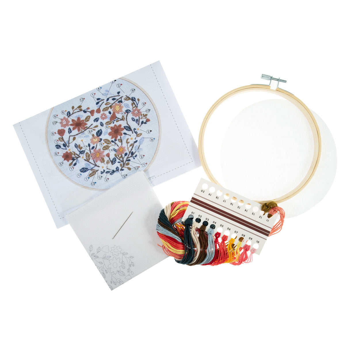 Trimits Floral Heart Embroidery Hoop Craft Kit