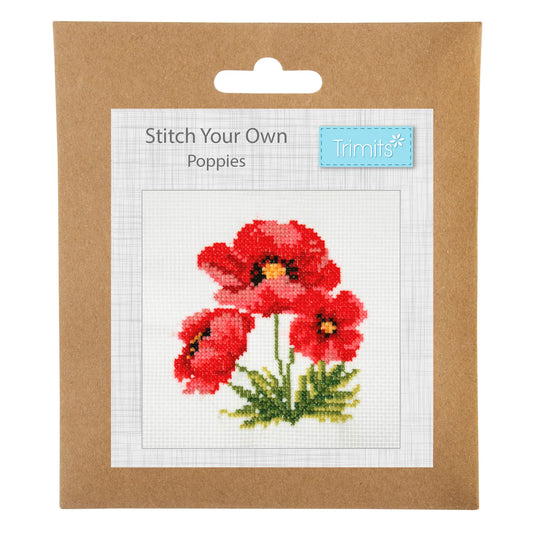 Trimits Stitch your Own Poppies Cross Stitch Craft Kit