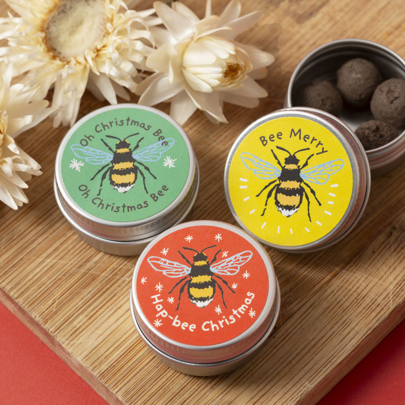 Seedball Christmas Bees Mini Tins (Set of Three)