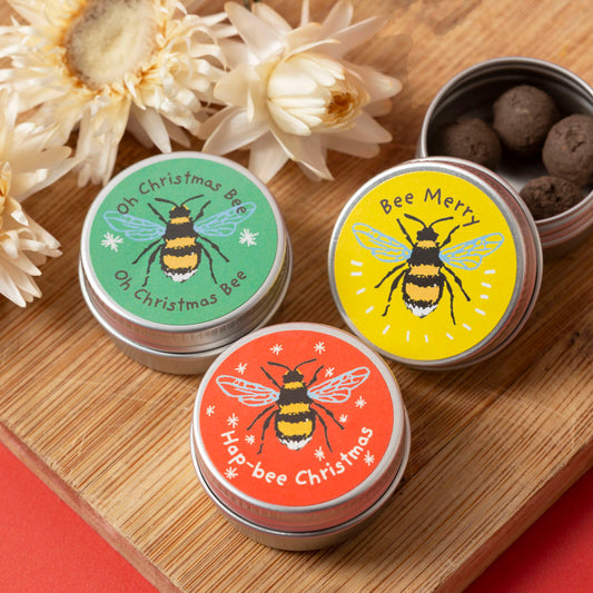 Seedball Christmas Bees Mini Tins (Set of Three)