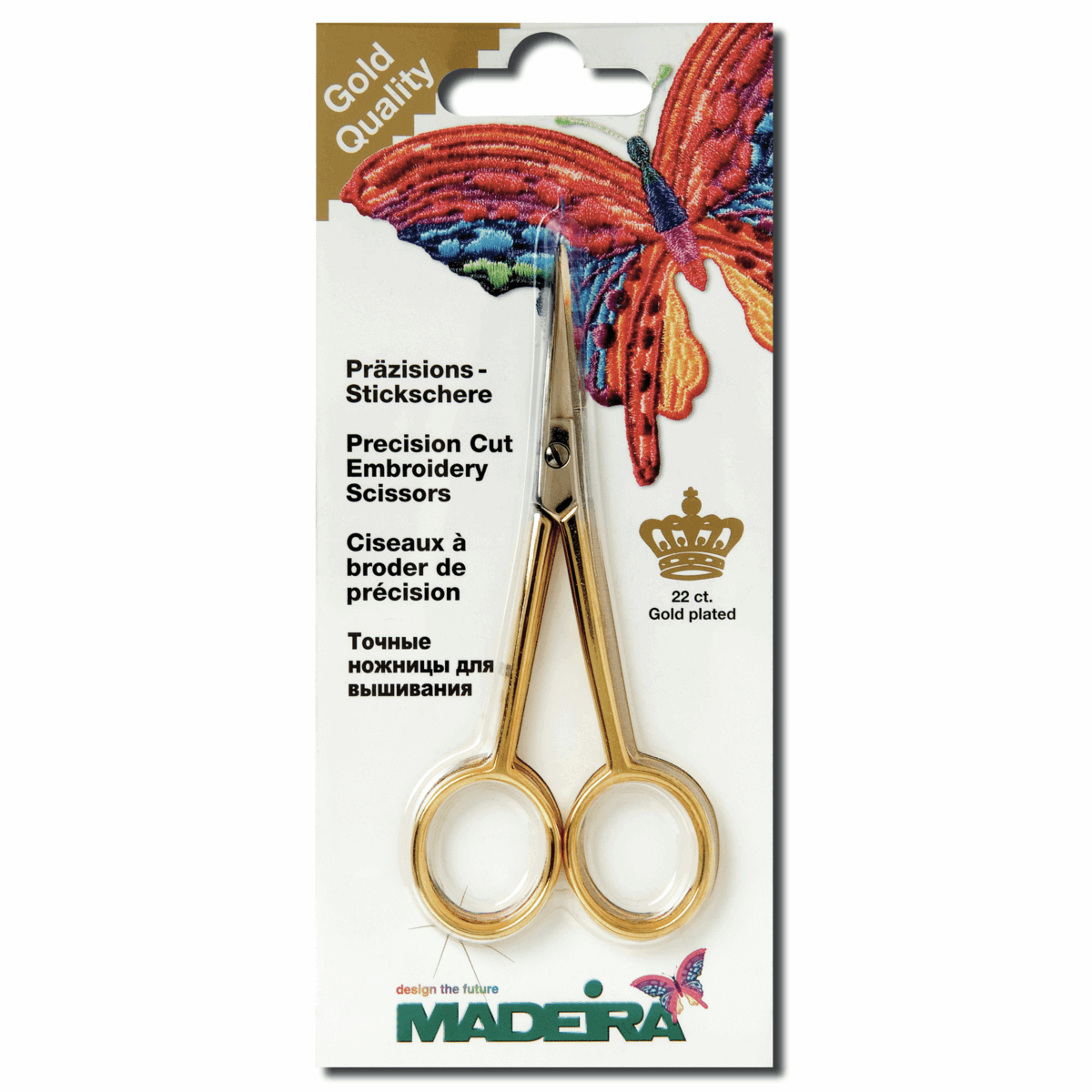 Gold-Plated Curved Embroidery Scissors