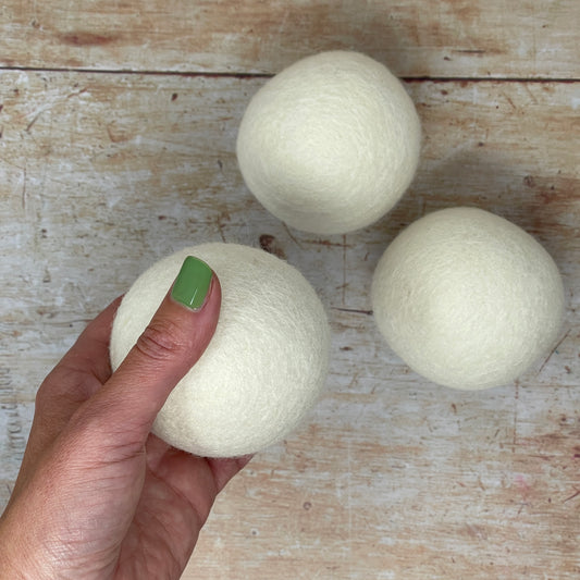 3" Felt Balls - White (pack of 3)