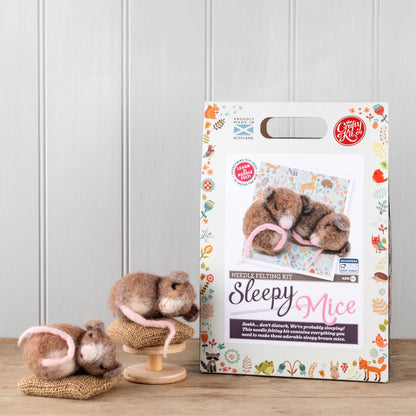 The Crafty Kit Company Sleepy Mice Needle Felting Kit