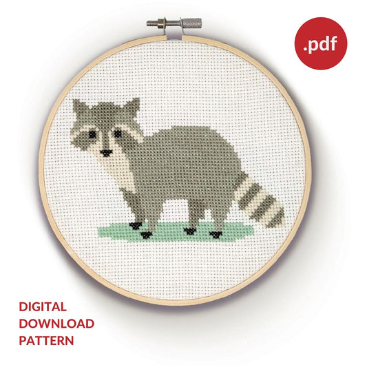 PDF Pattern - Cross Stitch Racoon