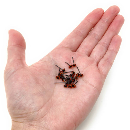 5mm amber glass eyes - 3g (approx 10 pairs)