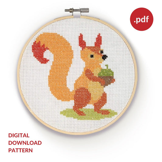 PDF Pattern - Cross Stitch Squirrel